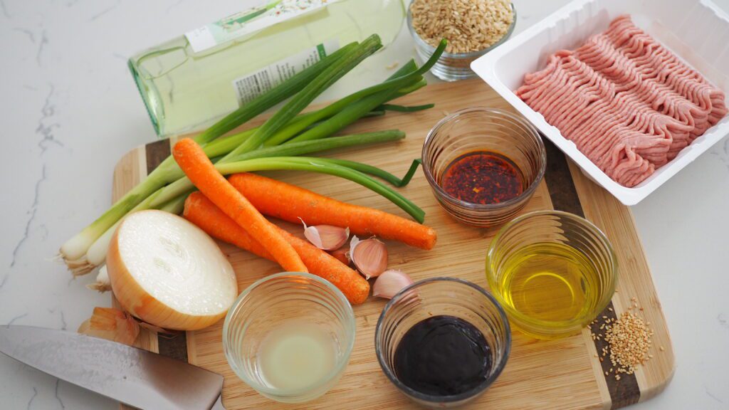 All my ingredients arranged before cooking