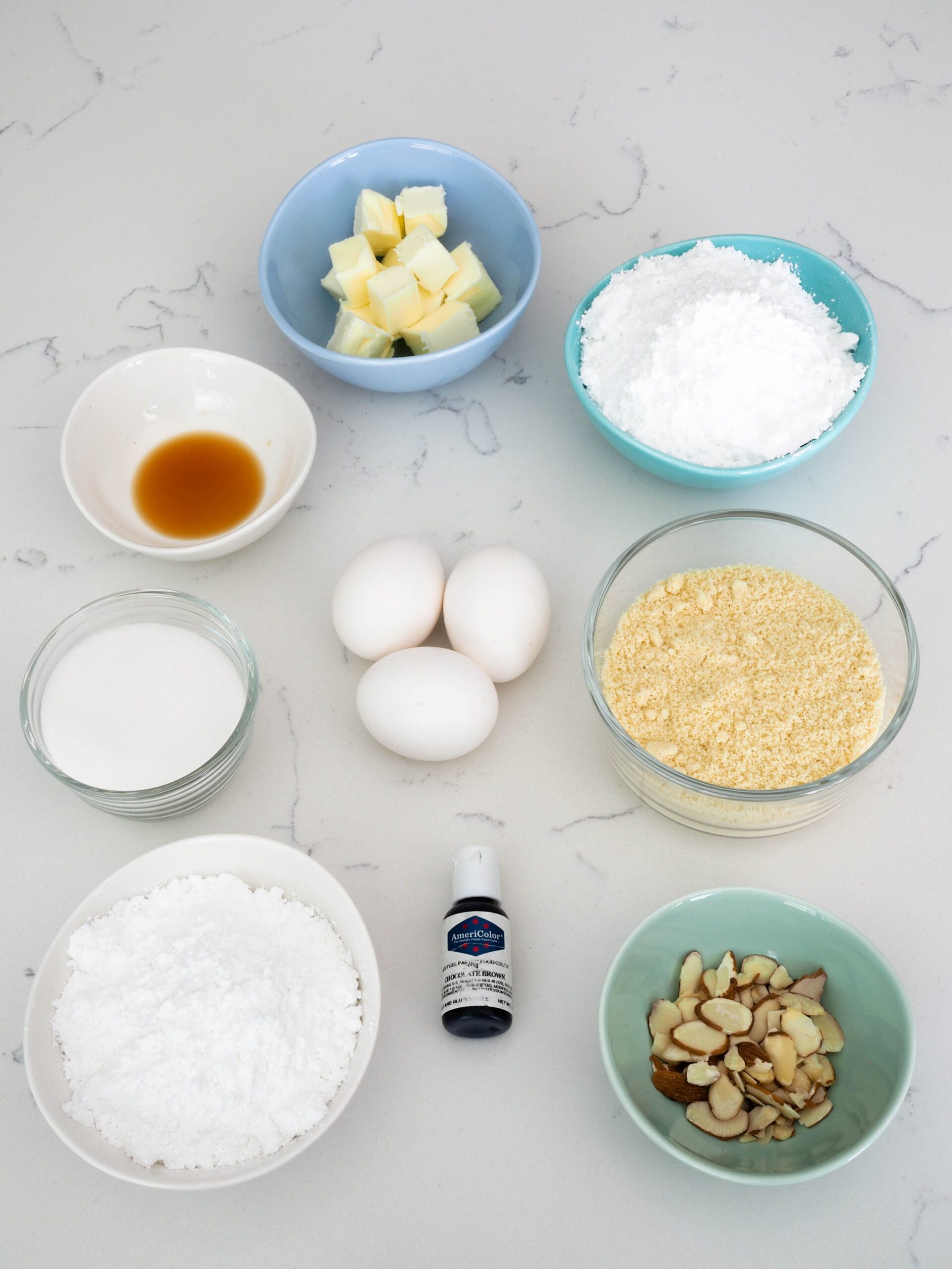 Ingredients for Almond Macarons