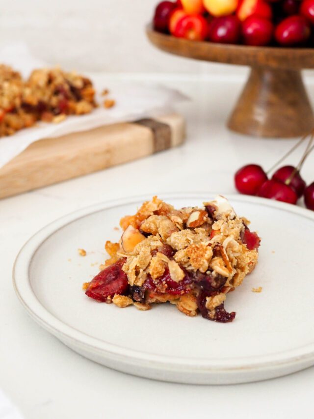 Gluten Free Cherry Almond Crumble The Floral Apron 