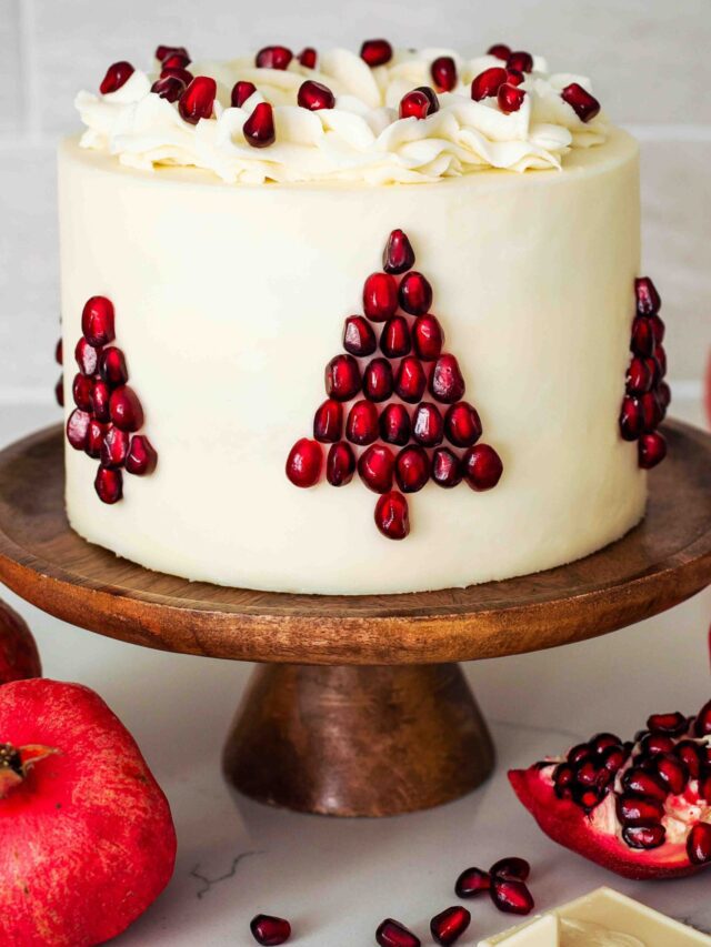 Easy Cake Design: Pomegranate Christmas Trees
